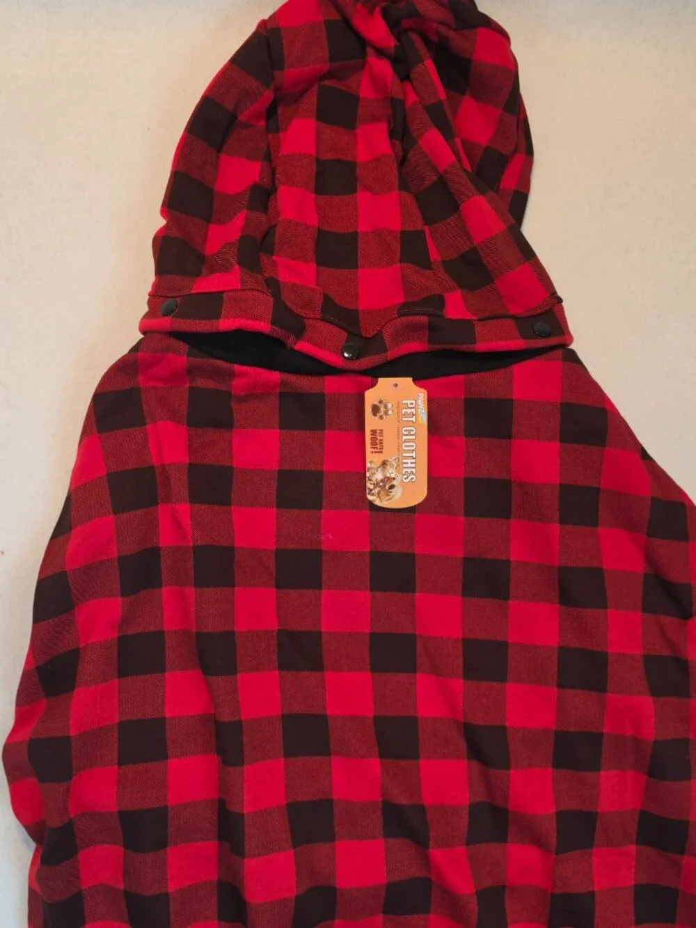 Red Buffalo Plaid Dog Hoodie Pet Clothes